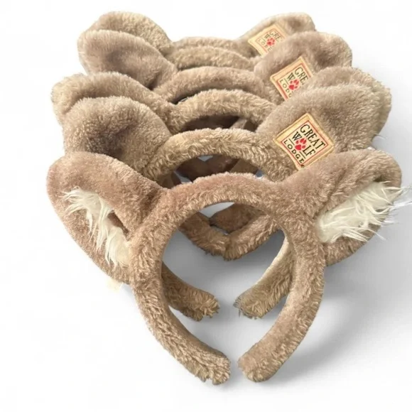 GREAT WOLF LODGE wolf fuzzy headbands, set of 8! #wolf #greatwolflodge - Picture 2 of 2